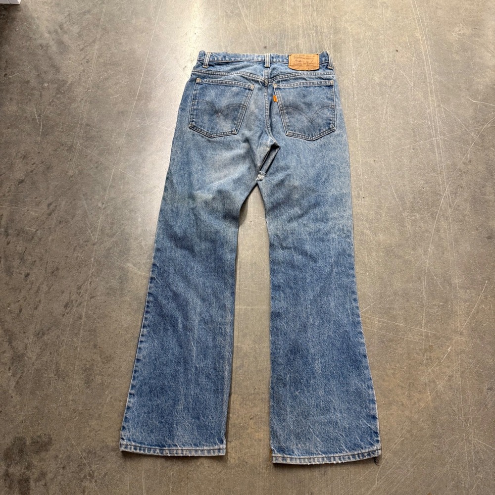 Vintage 70s Levis 517 Orange Tab Jeans 29x32 Talon 42 Zipper Made in USA Light